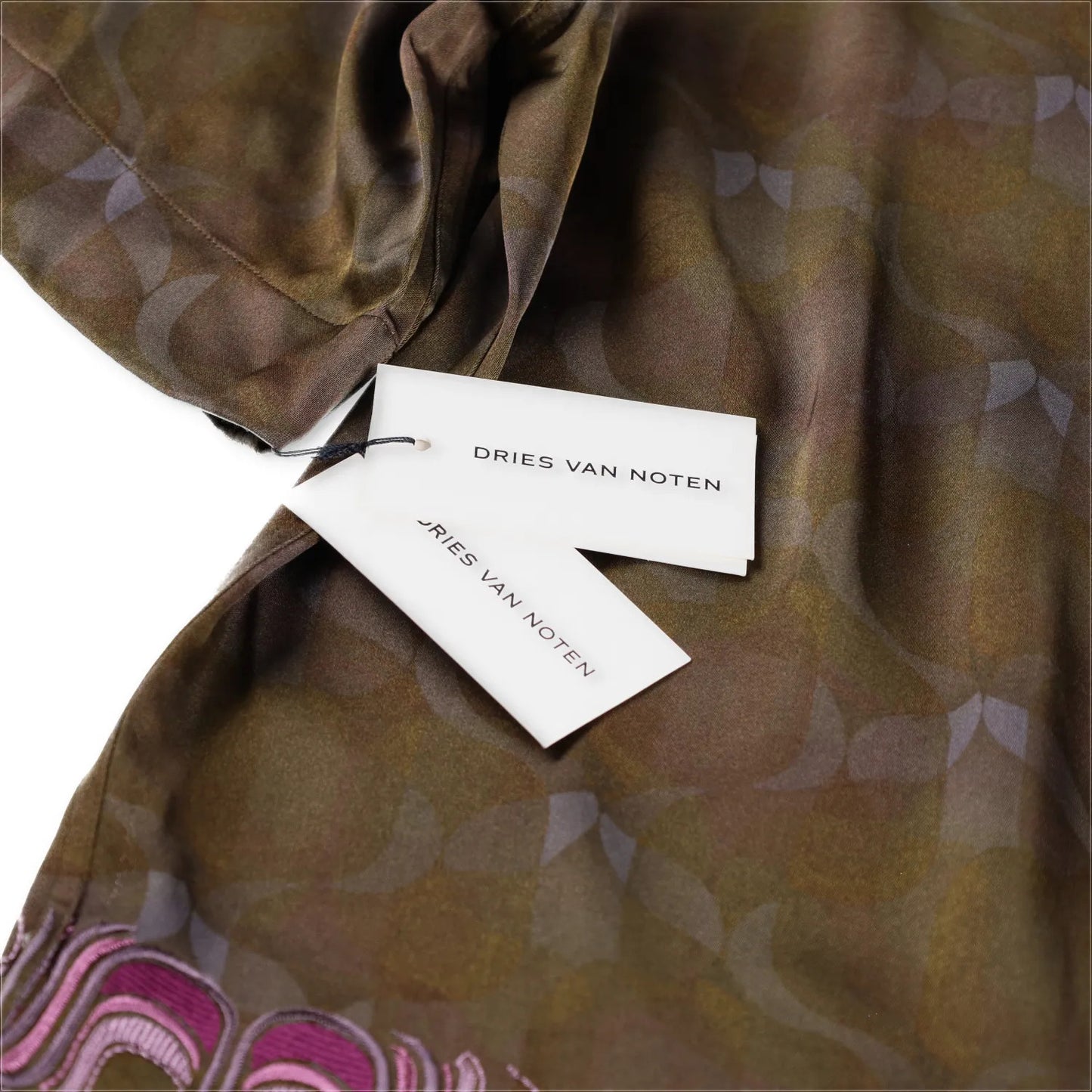 DRIES VAN NOTEN Mens Cassi Embroider Shirt Button-Up Green Short Sleeve M RRP753 — View 7