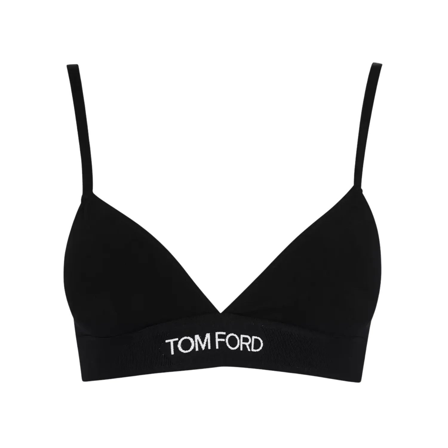 TOM FORD Womens Soft Cup Bra Jersey Logo Band Black Strap Size XL RRP 155