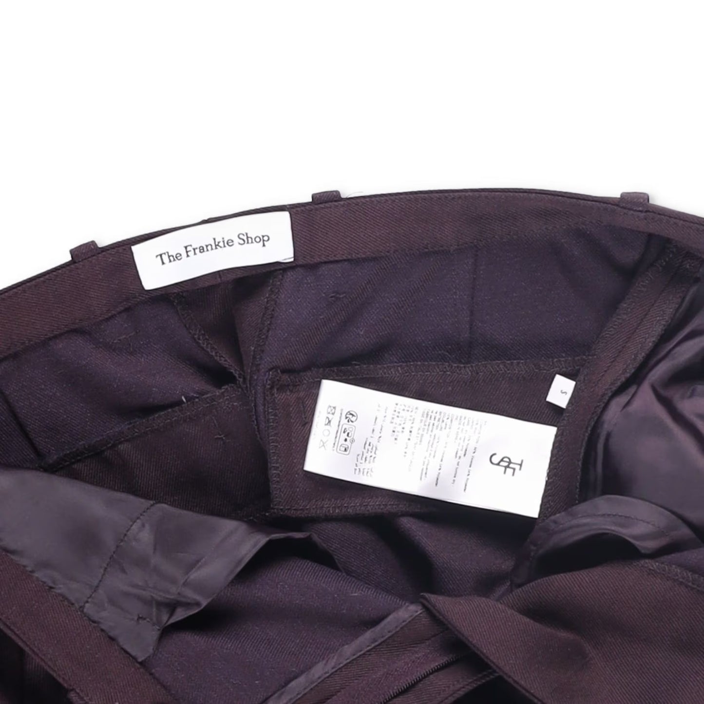 FRANKIE SHOP Womens Lyra Flared Pants Purple Flat Front Zipped Size S RRP 212.1 — View 8