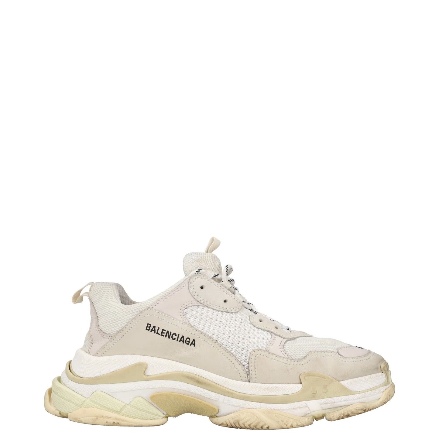 BALENCIAGA Womens Trainers White Leather Low Top Lace Up Sneaker UK 12 RRP 750