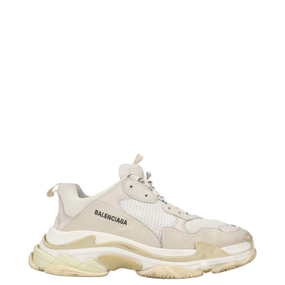 BALENCIAGA Womens Trainers White Leather Low Top Lace Up Sneaker UK 12 RRP 750