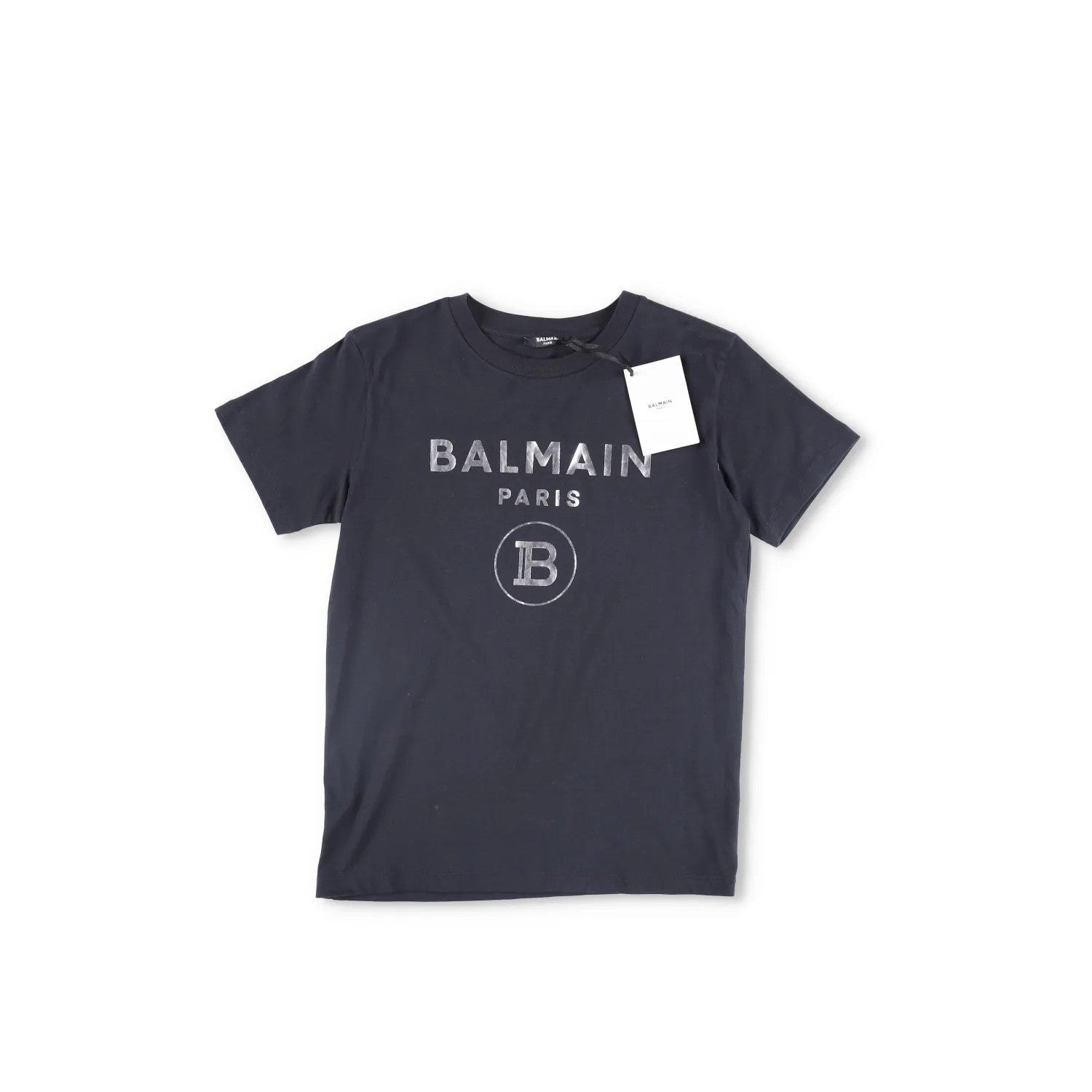 BALMAIN Womens T-Shirt Cotton Crew Neck Short Sleeve Logo Black Size 12 RRP 225 — View 5