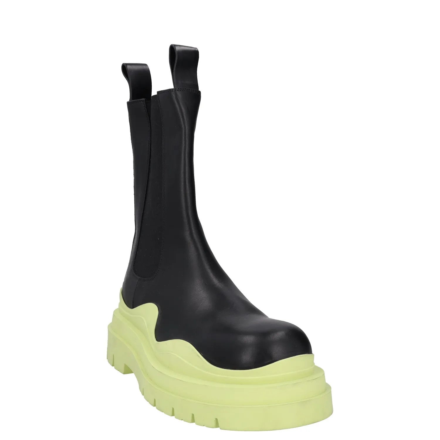 BOTTEGA VENETA Mens Chelsea Boots Black Yellow Leather High Ankle UK 11 RRP 1090 — View 2
