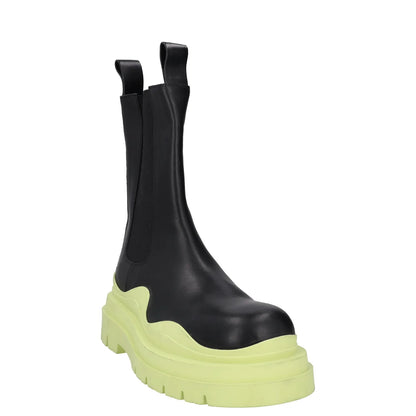 BOTTEGA VENETA Mens Chelsea Boots Black Yellow Leather High Ankle UK 11 RRP 1090 — View 2