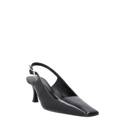 PROENZA SCHOULER Womens Kitten Heel Strap Silver Buckle Leather Black UK7 RRP598 — View 2