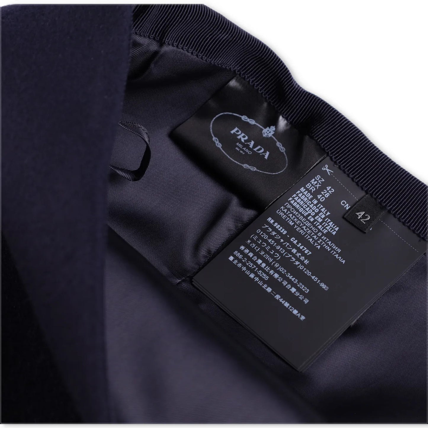 PRADA Womens Mini Skirts Navy Blue Asymmetric Wool Zip Size 42 RRP 1460 — View 5