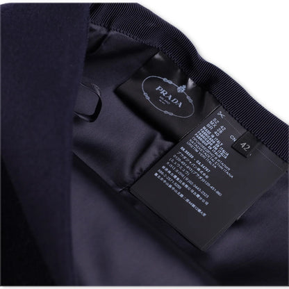 PRADA Womens Mini Skirts Navy Blue Asymmetric Wool Zip Size 42 RRP 1460 — View 5