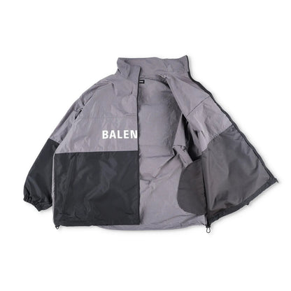 BALENCIAGA Mens Track Jacket Grey Black Windbreaker Stand-Up Collar 48 RRP 1500 — View 5
