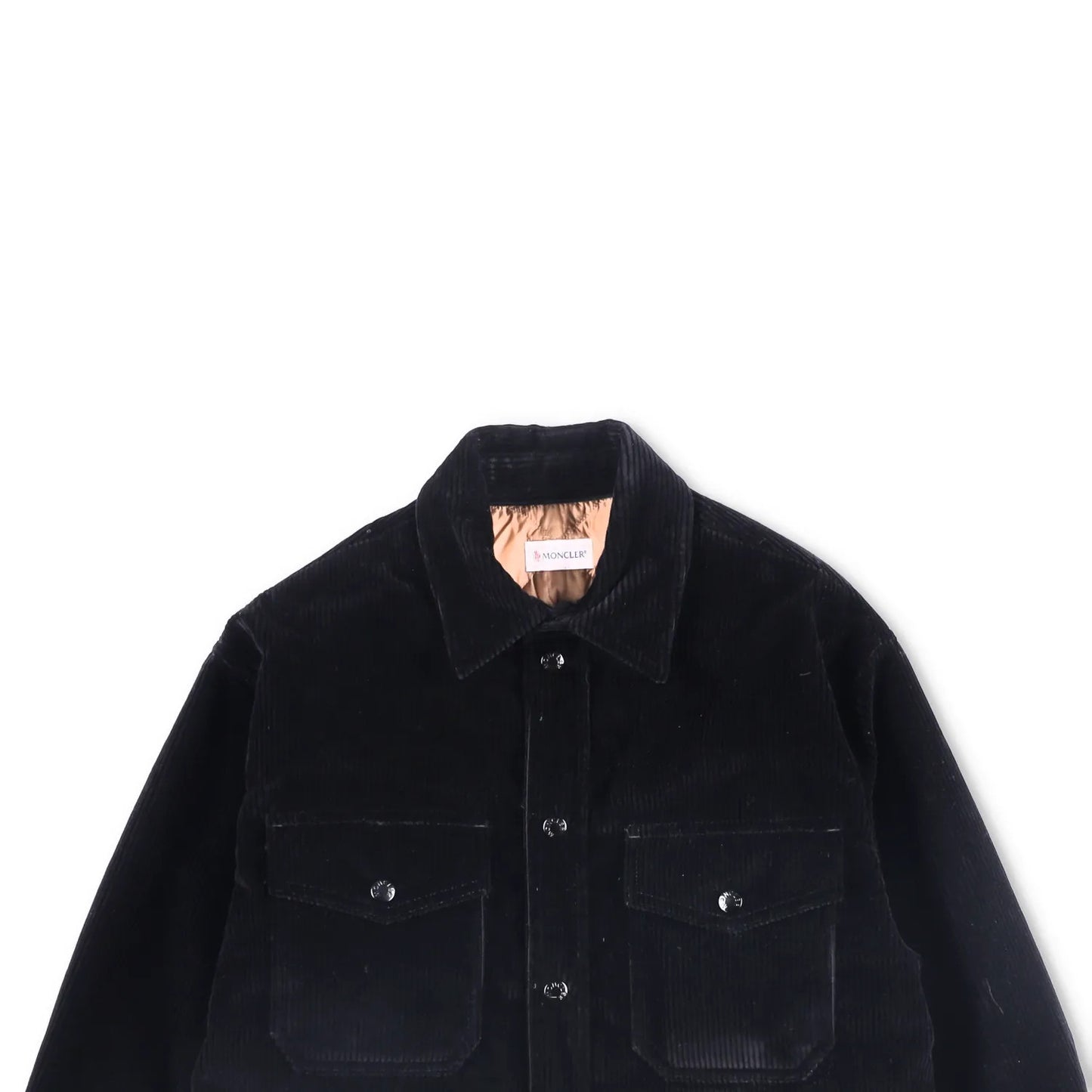 PALM ANGELS X MONCLER Mens Shirt Jacket Black Corduroy Size 40 RRP 802 — View 2
