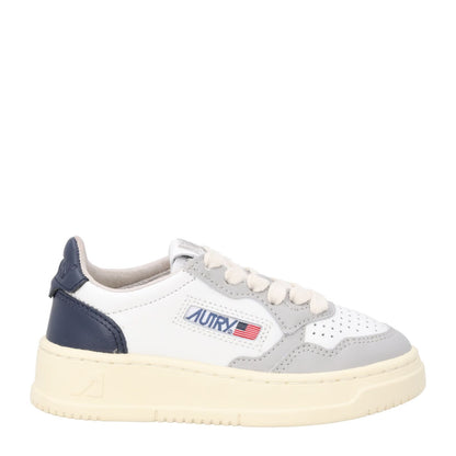 AUTRY Unisex Kids Medalist Trainers Leather Low Top White Comb EU 34 RRP 165