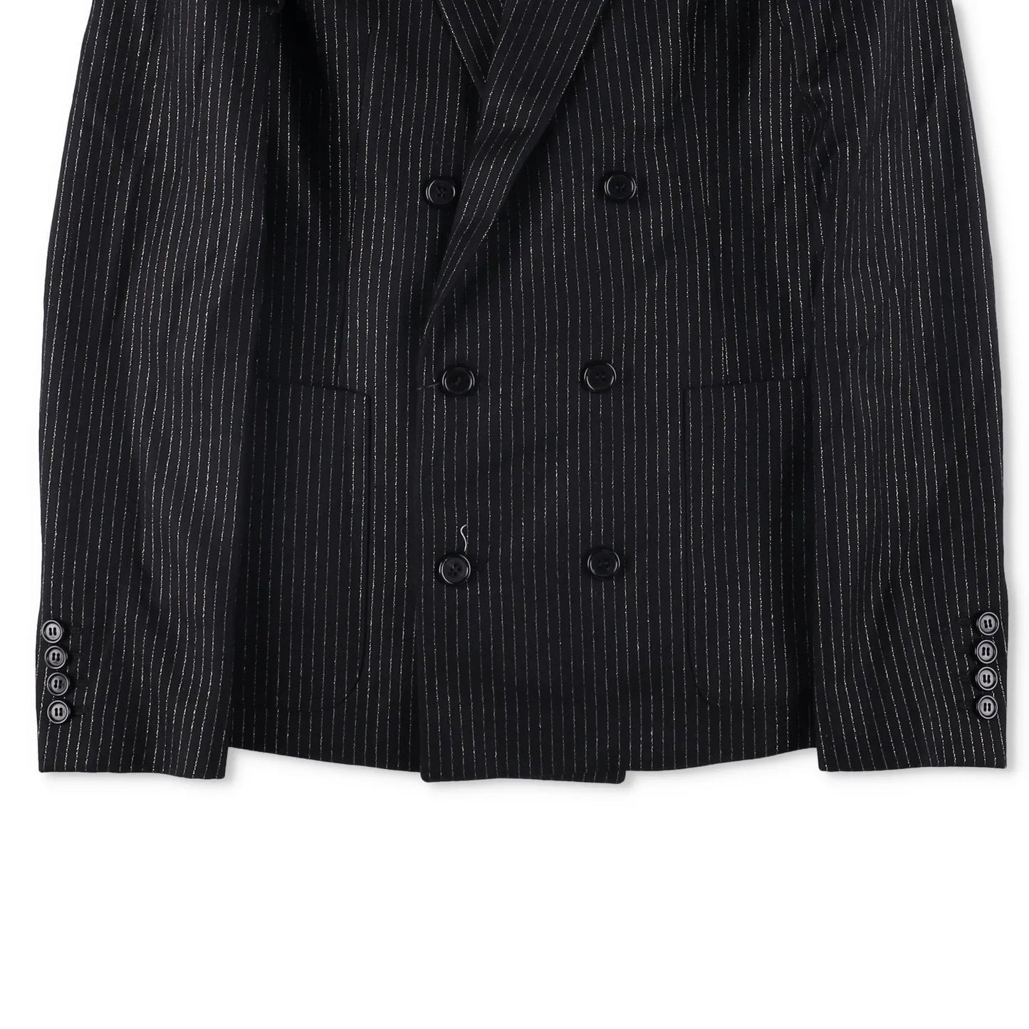 SAINT LAURENT Mens Button Accents Blazer Cotton Blend Black Size 48 RRP 2045 — View 3