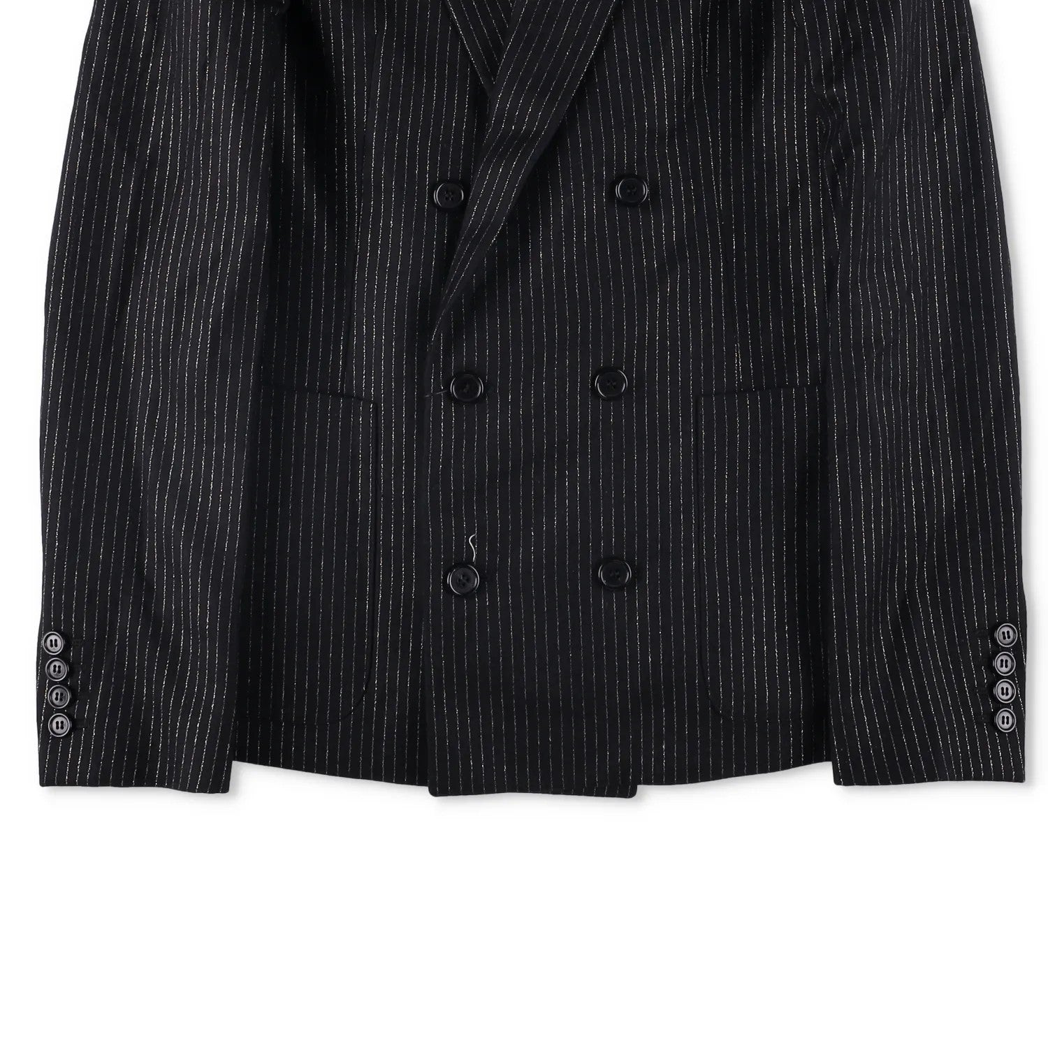 SAINT LAURENT Mens Button Accents Blazer Cotton Blend Black Size 48 RRP 2045 — View 3
