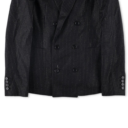 SAINT LAURENT Mens Button Accents Blazer Cotton Blend Black Size 48 RRP 2045 — View 3