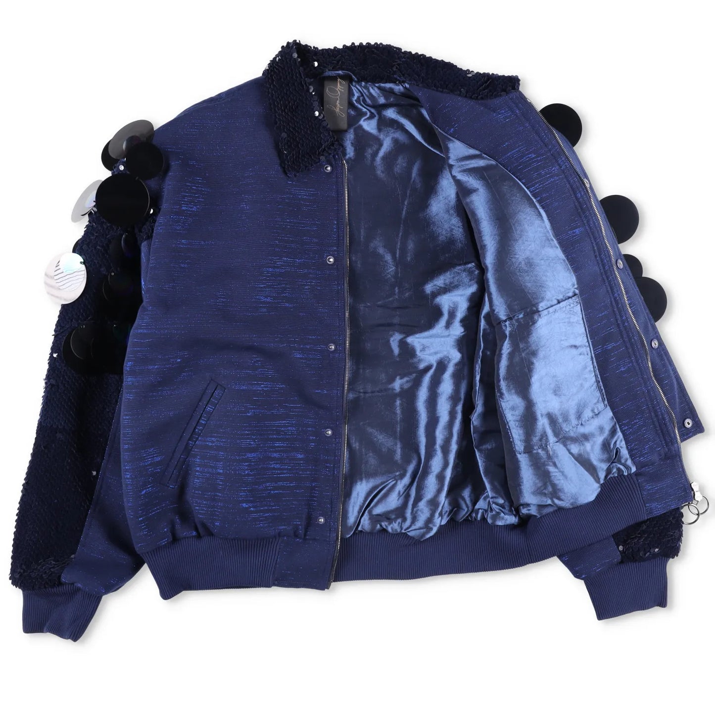 PAPA OPPONG Womens Stella Embellished Kente Bomber Jacket Blue One Size RRP 3245 — View 6