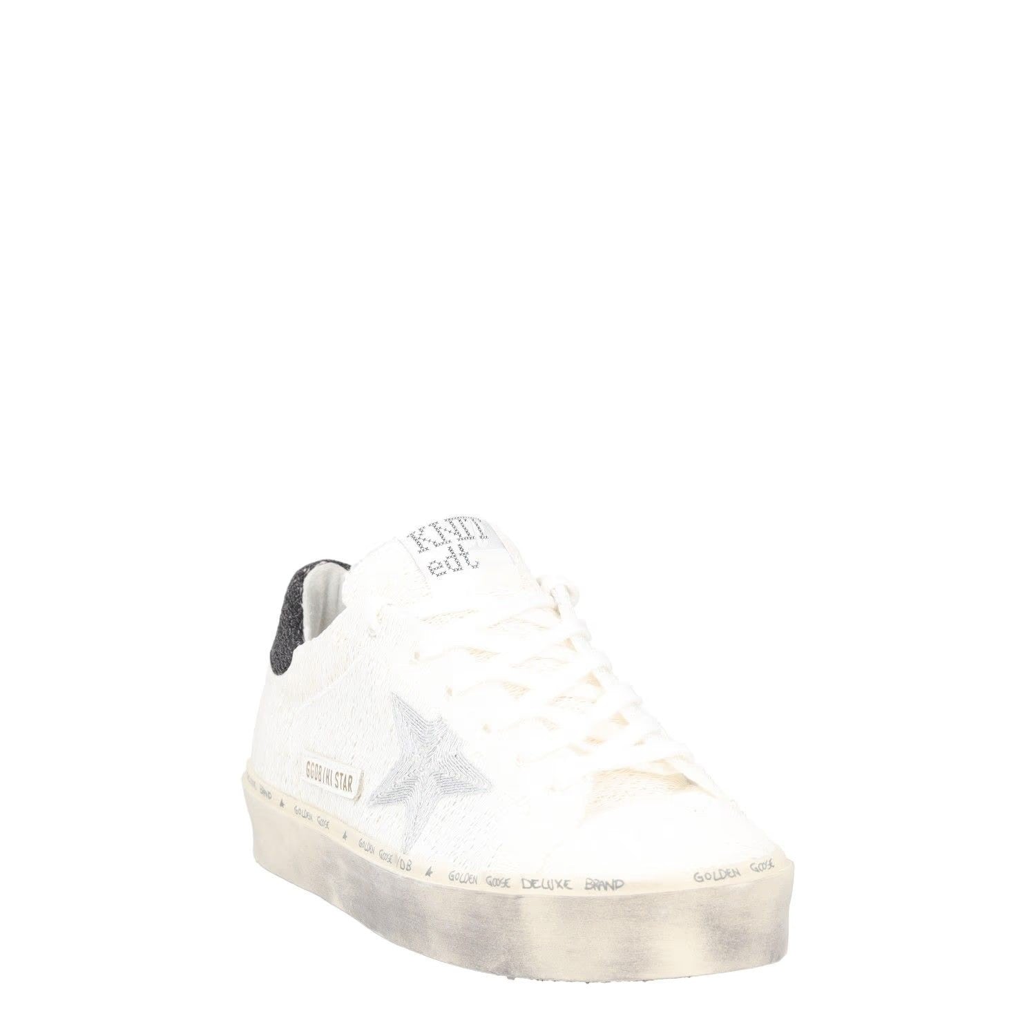 GOLDEN GOOSE Womens Trainers White Black Leather Low Top Lace Up UK 4 RRP 485 — View 2