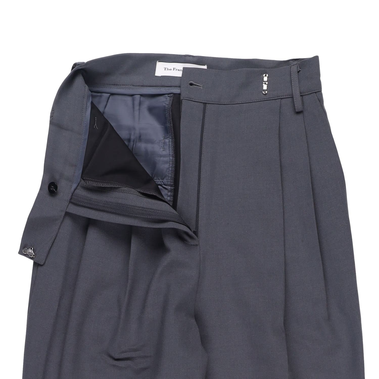 FRANKIE SHOP Womens Bea Suit Pants Grey Pleated Wide Leg Size XS RRP 195 — View 2
