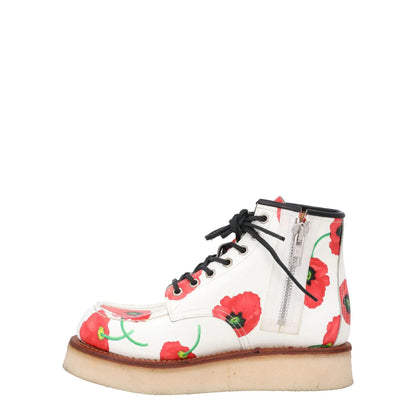 KENZO Womens Yama Lace Boots Leather Casual White Red Floral Size 38 RRP 735 — View 4