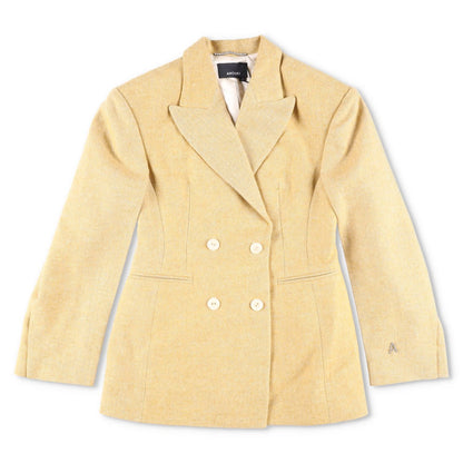 ANOUKI Mens Blazer Yellow Double Breasted Cotton Blend Size XL RRP 900