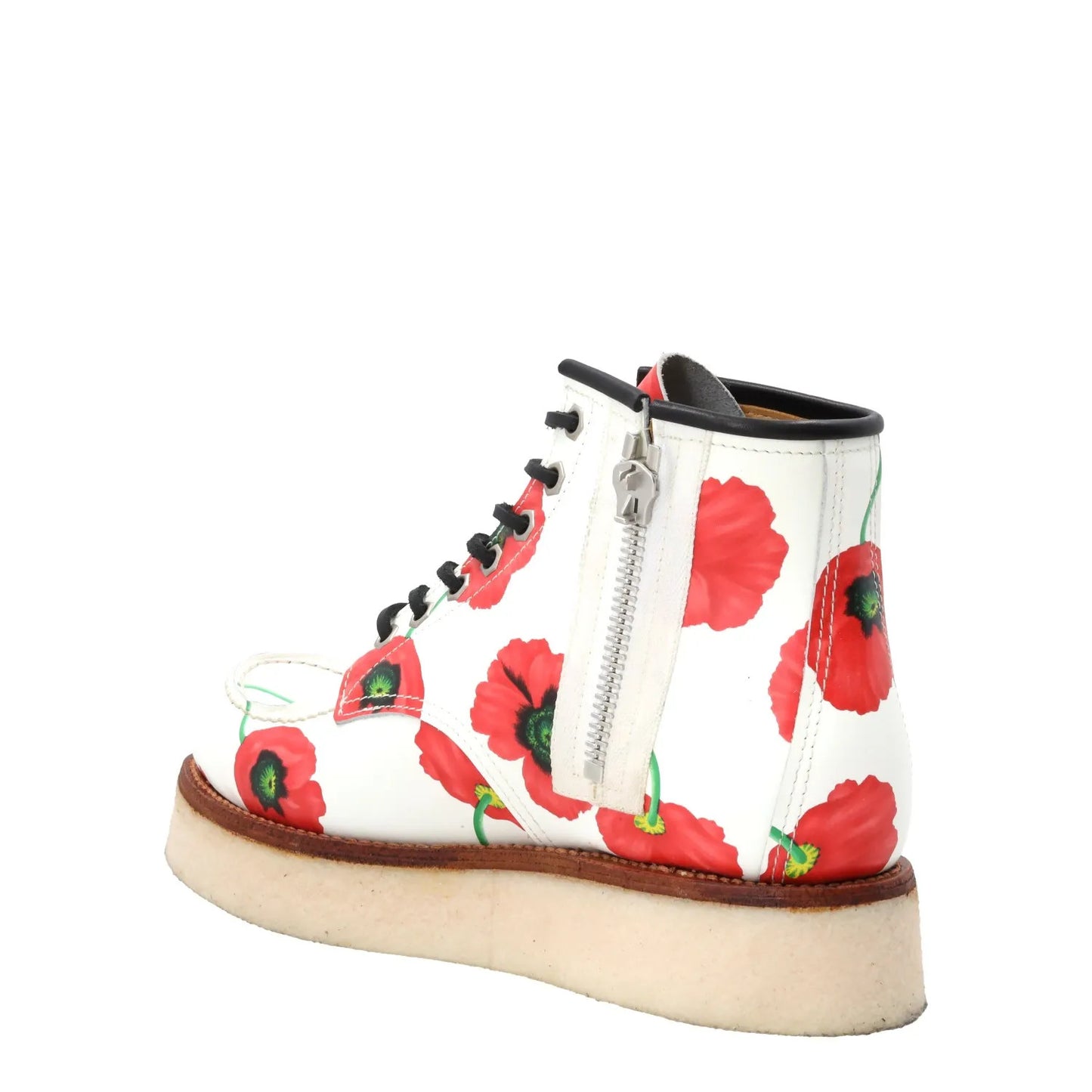 KENZO Womens Yama Lace Boots Leather Casual White Red Floral Size 39 RRP 735 — View 6