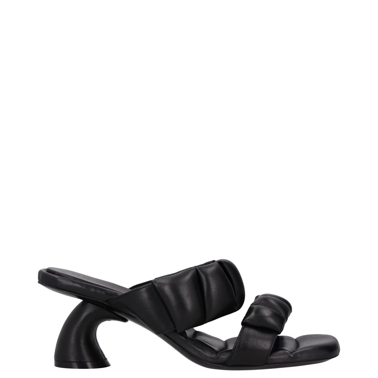 DRIES VAN NOTEN Womens Mid Banana Heel Double Strap Padded Mule Black UK7 RRP570