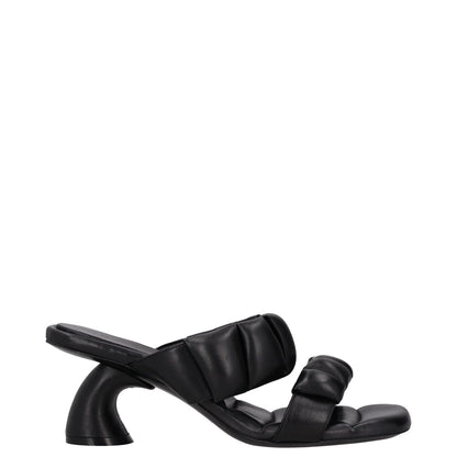 DRIES VAN NOTEN Womens Mid Banana Heel Double Strap Padded Mule Black UK7 RRP570