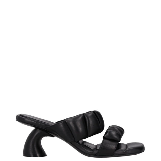 DRIES VAN NOTEN Womens Mid Banana Heel Double Strap Padded Mule Black UK7 RRP570
