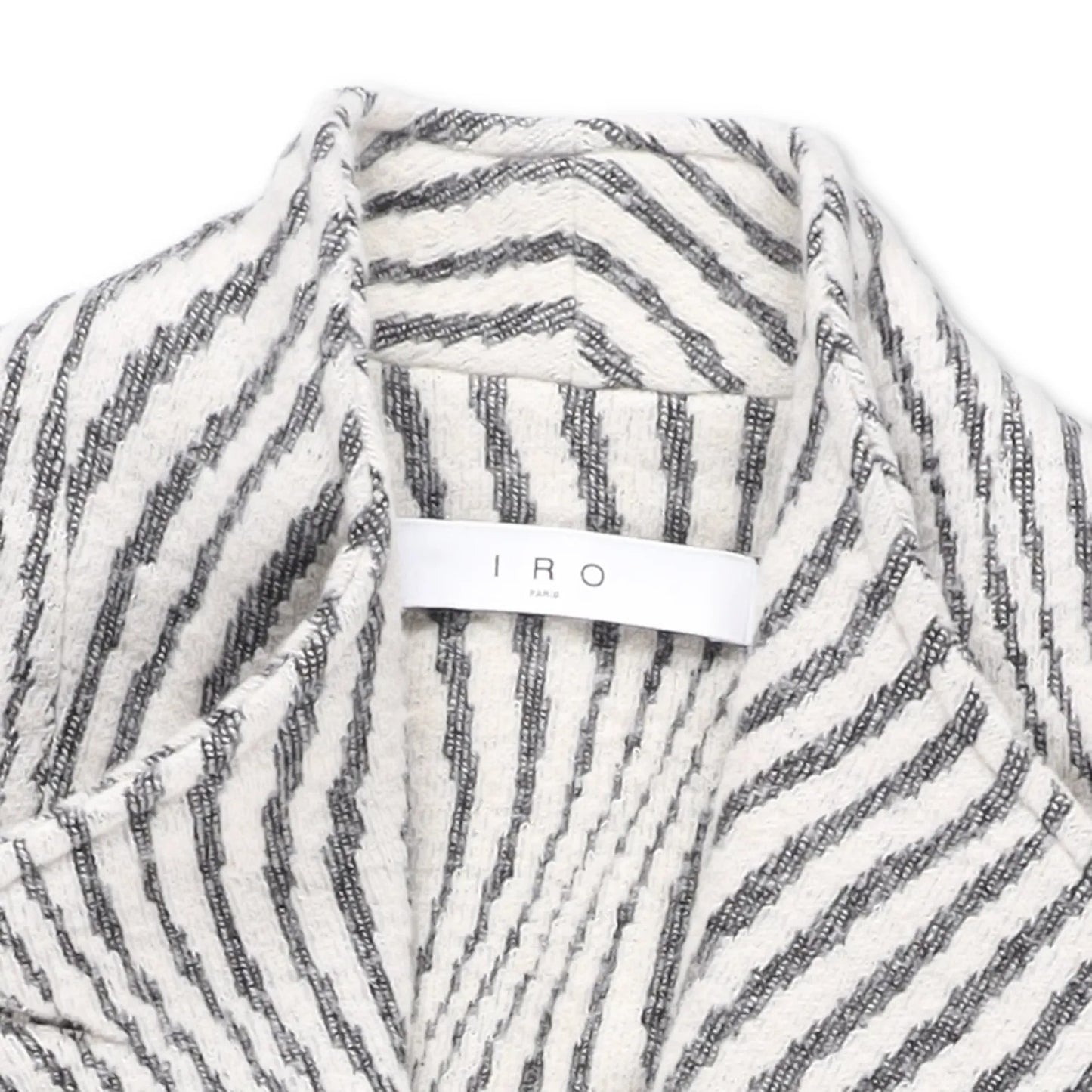 IRO PARIS Womens Kimono Jacket Wool Blend Grey White Striped Size 36 RRP 500 — View 5