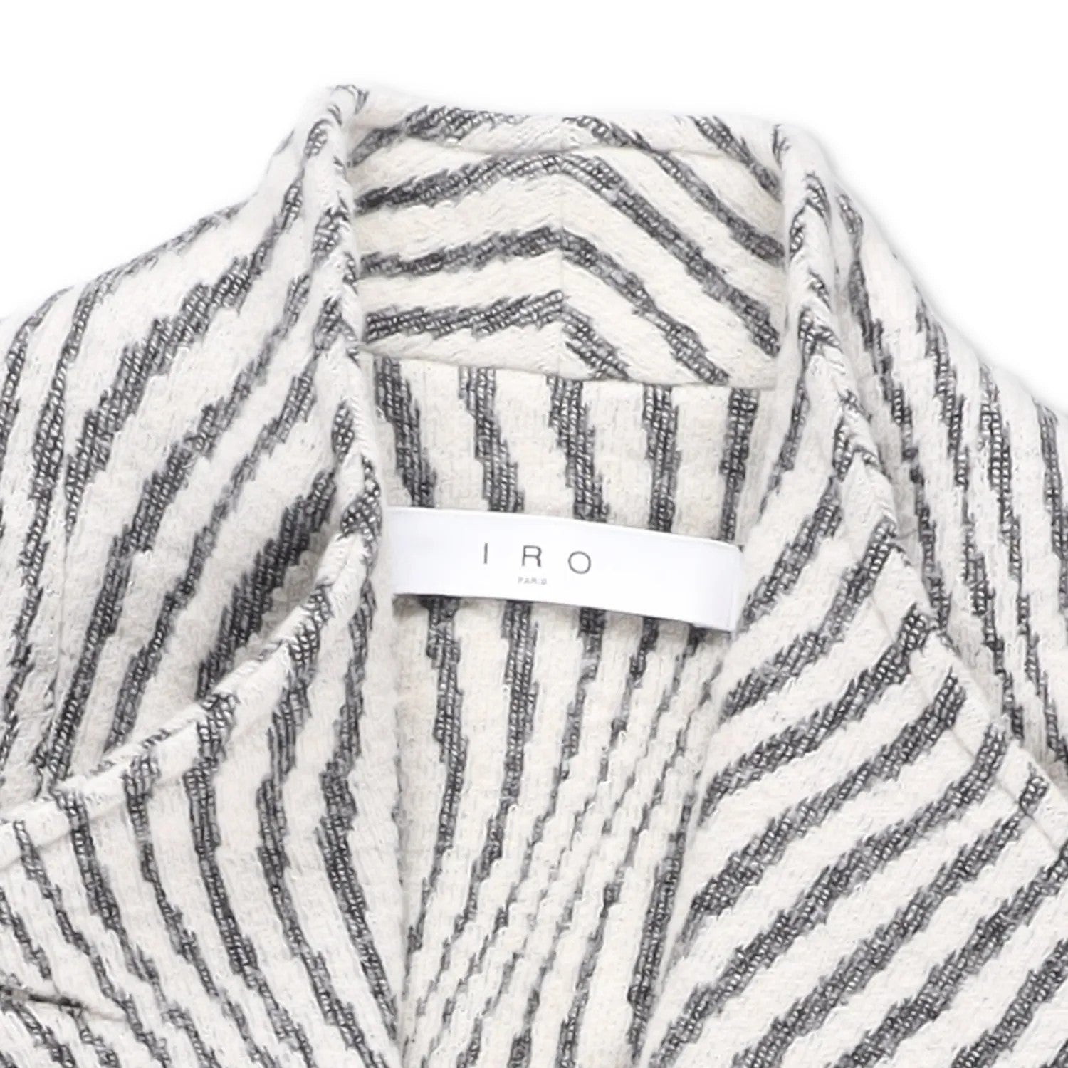 IRO PARIS Womens Kimono Jacket Wool Blend Grey White Striped Size 36 RRP 500 — View 5