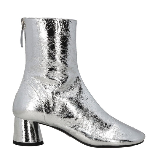 PROENZA SCHOULER Womens Silver Block Heel Leather Cowboy Boots Zip EU 36 RRP 675