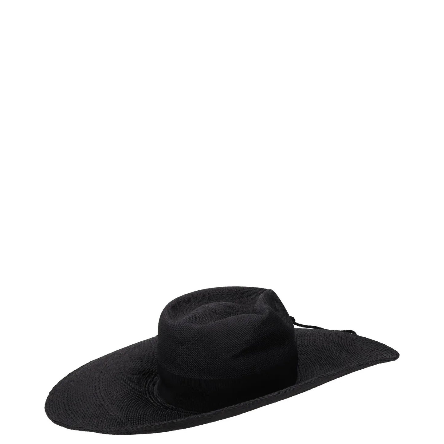 RUSLAN BAGINSKIY Womens Wide Brim Straw Fedora Hat Black Size M RRP 520 — View 5