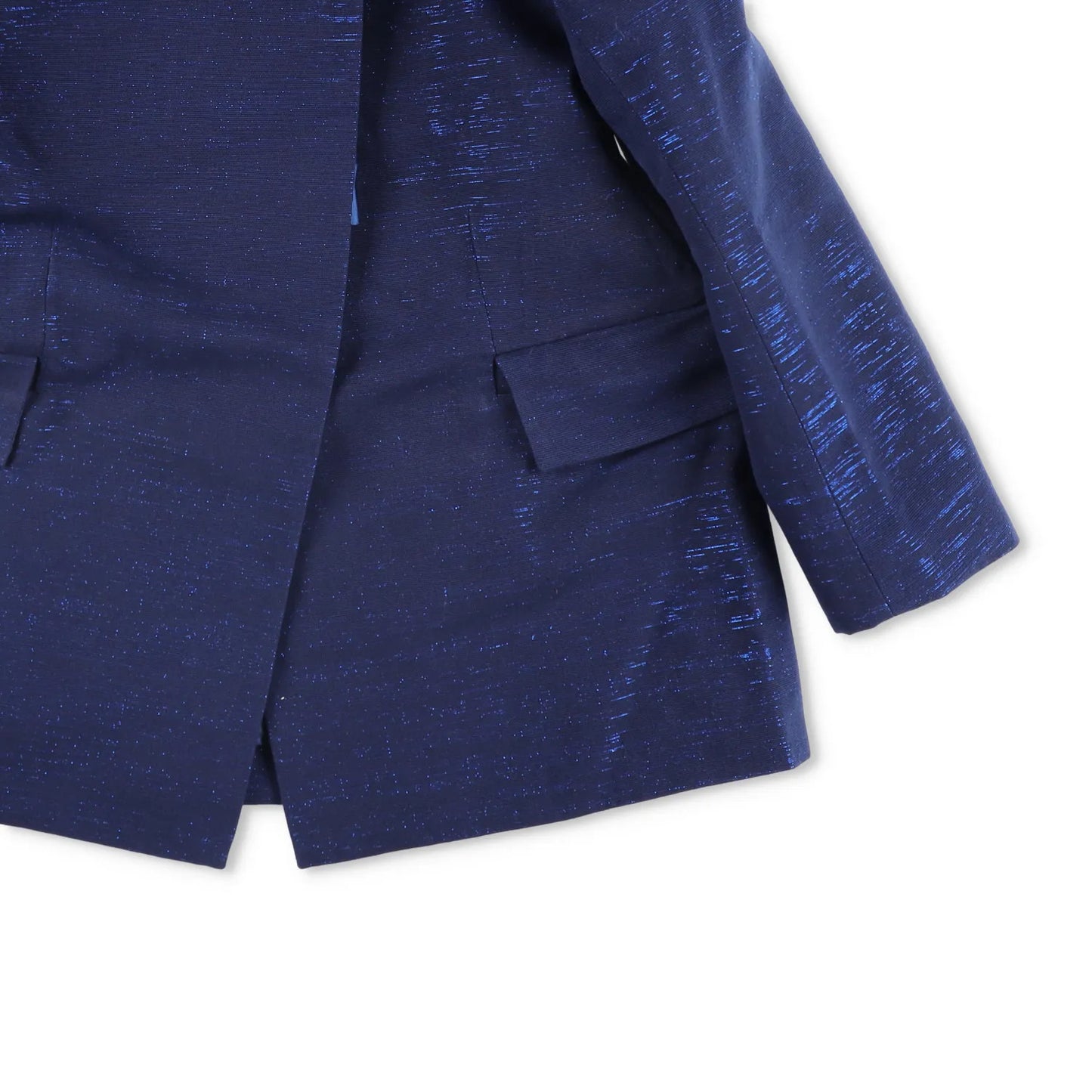 PAPA OPPONG Womens Shika Petiole Kente Blazer Jacket Blue Hook & Eye S RRP 2065 — View 4