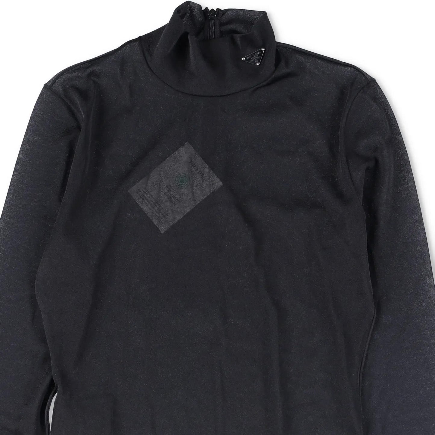 PRADA Womens Allinone Bodysuit High Neck Long Sleeve Fitted Black 38 RRP 770 — View 2