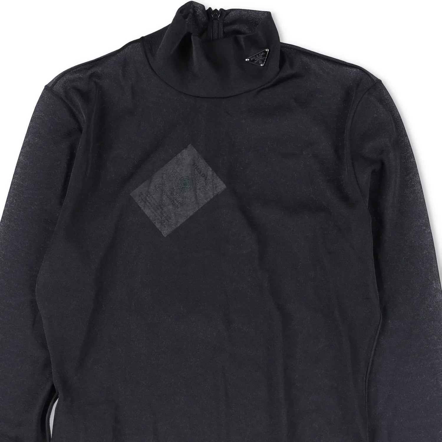 PRADA Womens Allinone Bodysuit High Neck Long Sleeve Fitted Black 38 RRP 770 — View 2