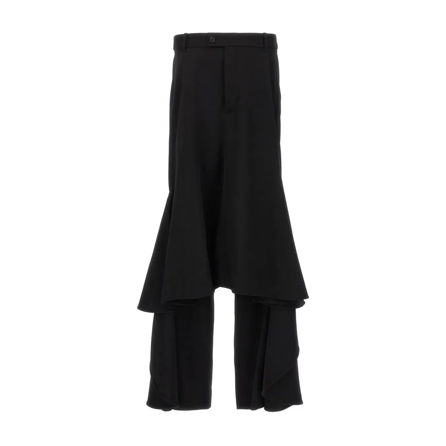 BALENCIAGA Womens Godet Skirt Maxi Asymmetric Twill Black Size 38 RRP 2450