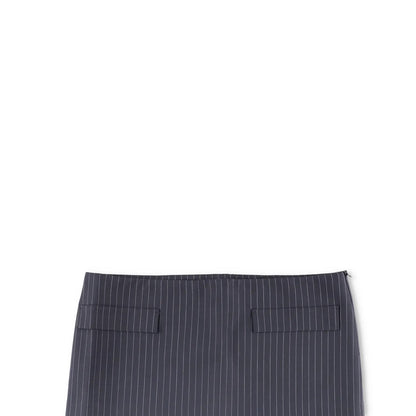 MOWALOLA Womens Pin Striped Mini Skirt Black Twill Zip Short Size S RRP 270 — View 2