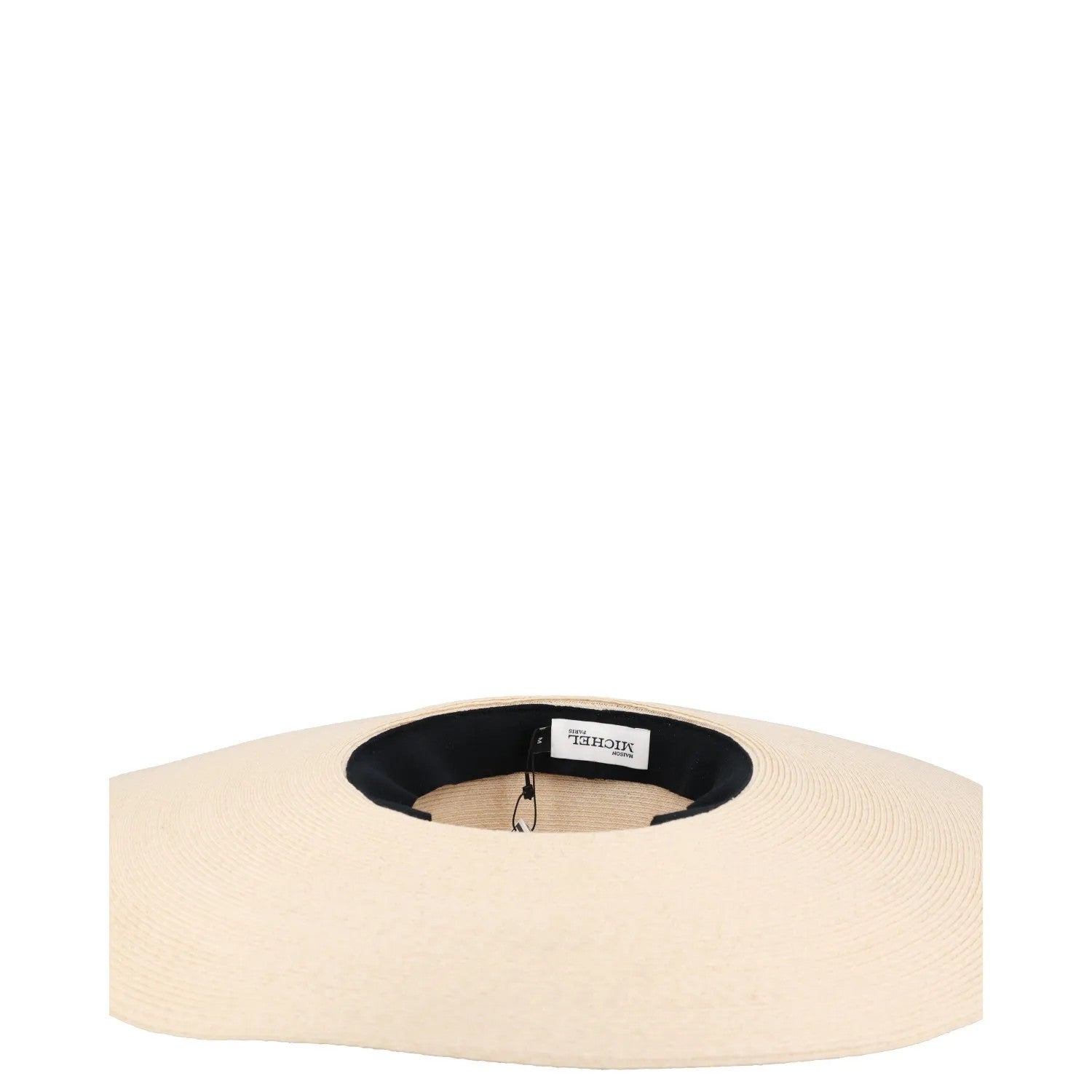 MAISON MICHEL Womens Sun Hat Beige Straw Black Band Wide Brim Size M RRP 400 — View 8