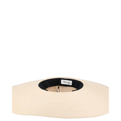 MAISON MICHEL Womens Sun Hat Beige Straw Black Band Wide Brim Size M RRP 400 — View 8
