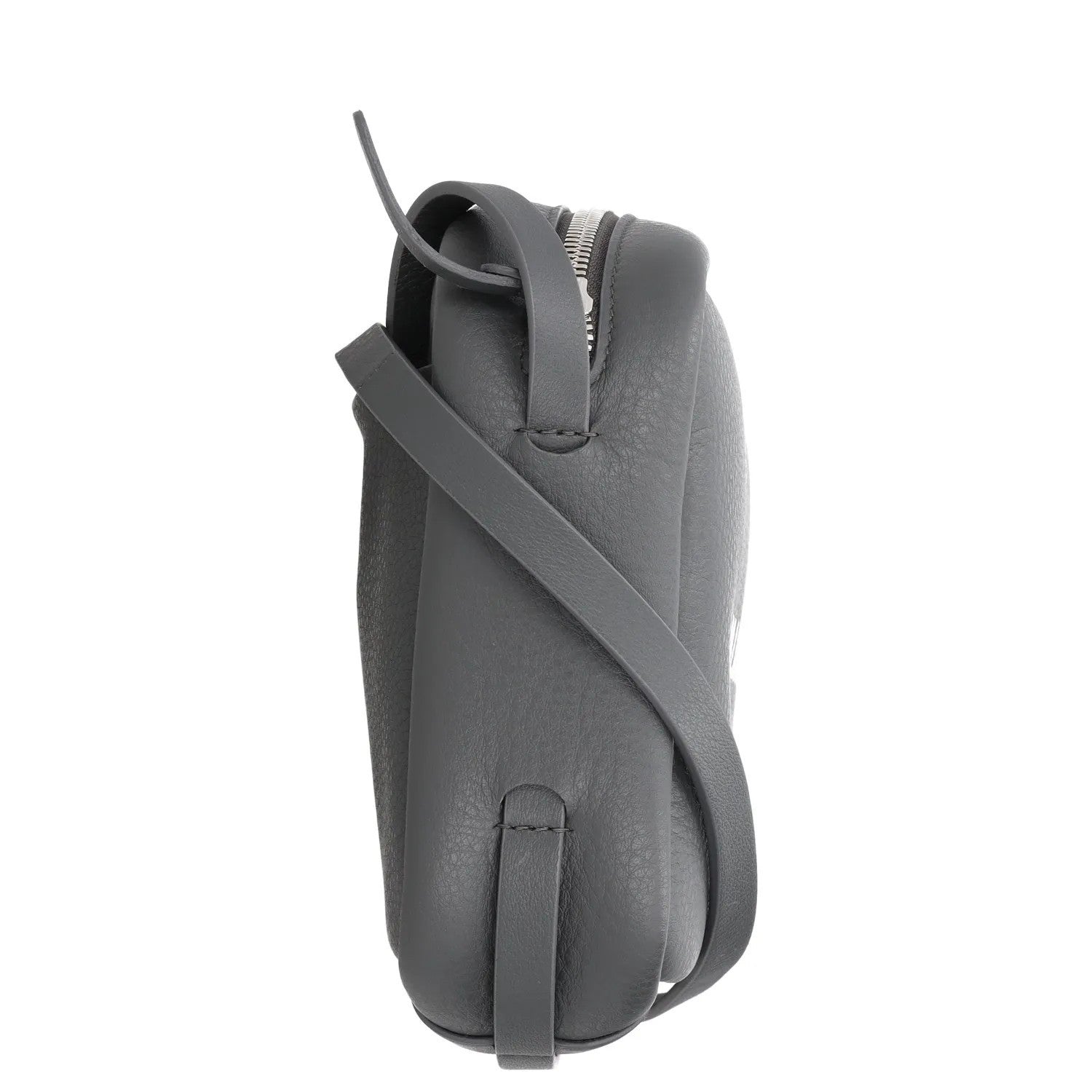 BALENCIAGA Womens Crossbody Bag Grey Leather Handbag Logo Size Small RRP 950 — View 4