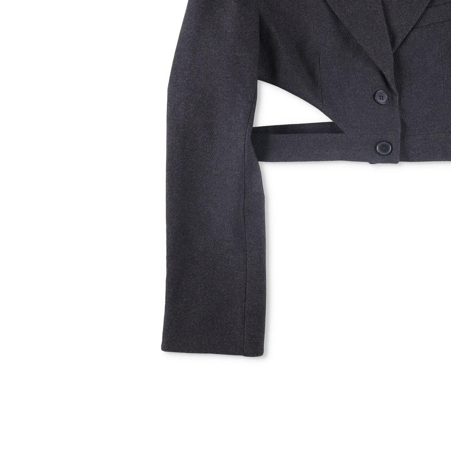 AYA MUSE Womens Black Cropped Blazer Jacket Button Accents Size S RRP 999 — View 3
