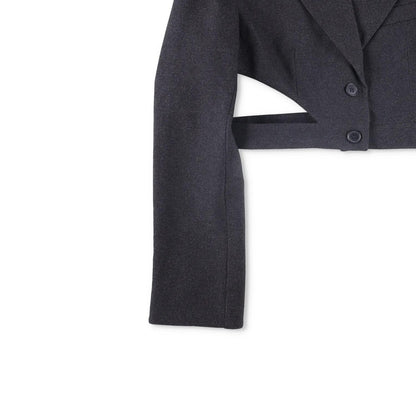 AYA MUSE Womens Black Cropped Blazer Jacket Button Accents Size S RRP 999 — View 3
