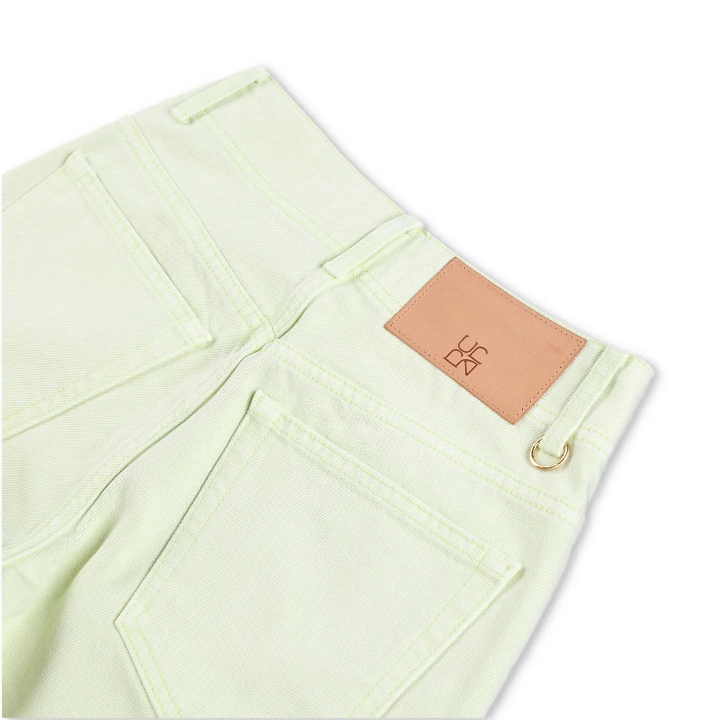 ULLA JOHNSON Womens Elodie Denim Jeans Straight Leg Pistachio Green 23 RRP 435 — View 5