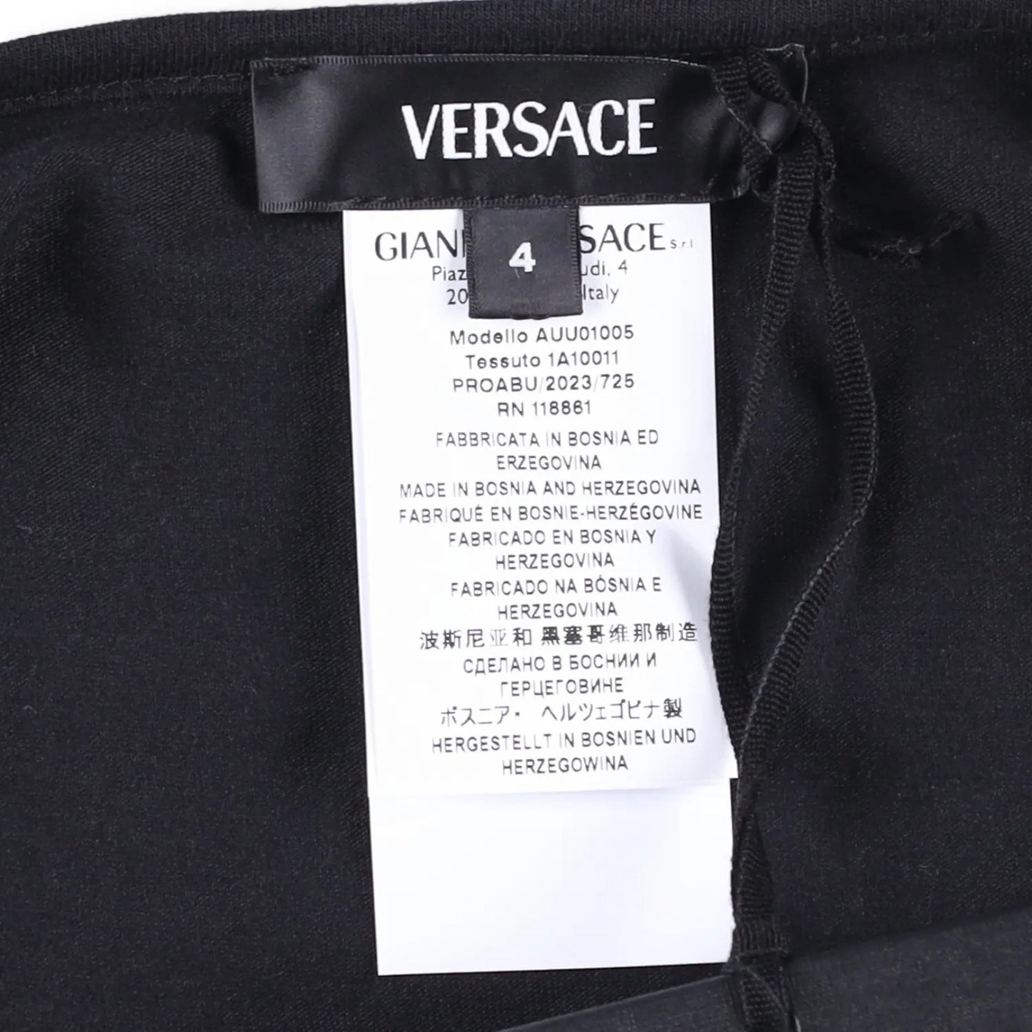 VERSACE Mens T-Shirt Bi-Pack Jersey Topeka Cotton Organic Black Size 4 RRP 145 — View 5
