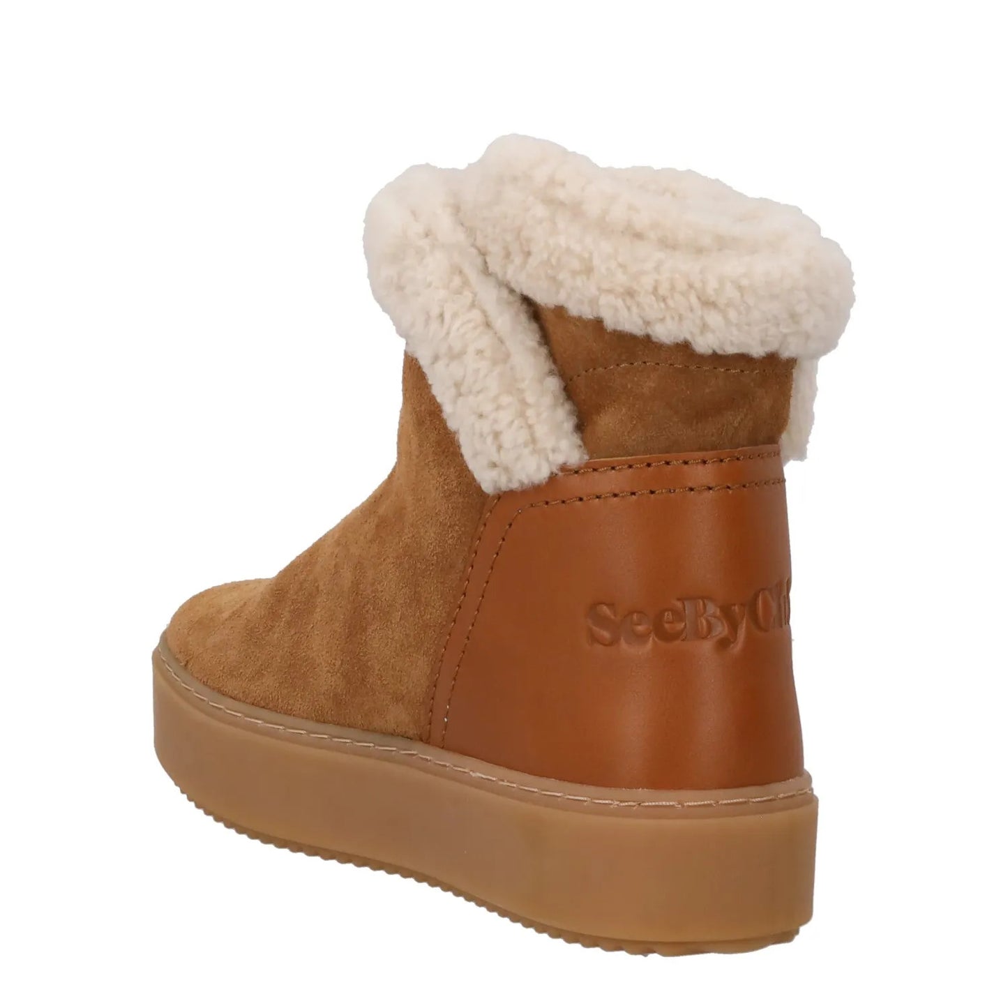 SEE BY CHLOE Juliet Leather Ankle Bootie Brown Comfort Slip On EU 38 RRP 375 — View 5