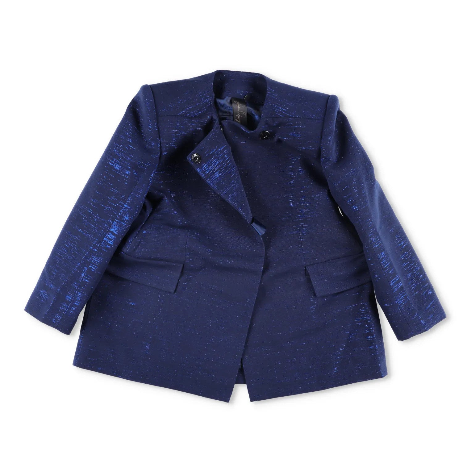 PAPA OPPONG Womens Shika Petiole Kente Blazer Jacket Blue Hook & Eye S RRP 2065 — View 5