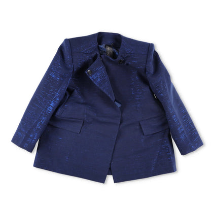 PAPA OPPONG Womens Shika Petiole Kente Blazer Jacket Blue Hook & Eye S RRP 2065 — View 5