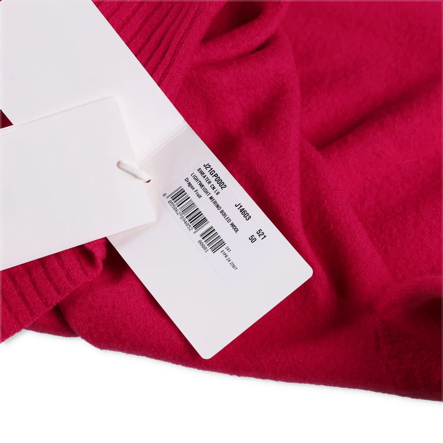 JIL SANDER Mens Fine Boiled Wool Crew Neck Jumper Pullover Red Size 50 RRP 660 — View 7