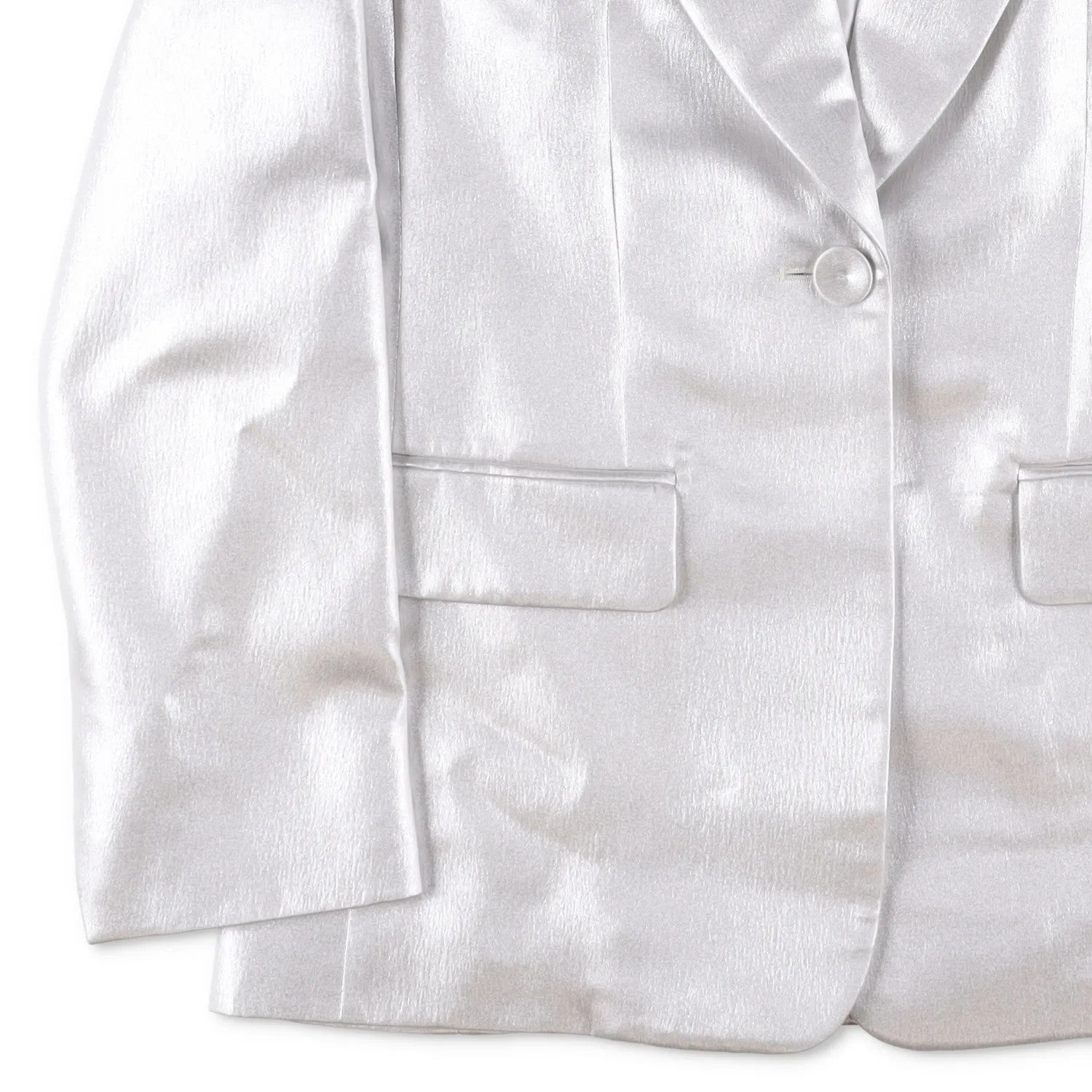 CHLOE Womens Jacket Silver Cloud Blaze Metallic Mid Length Size 40 RRP 2490 — View 3