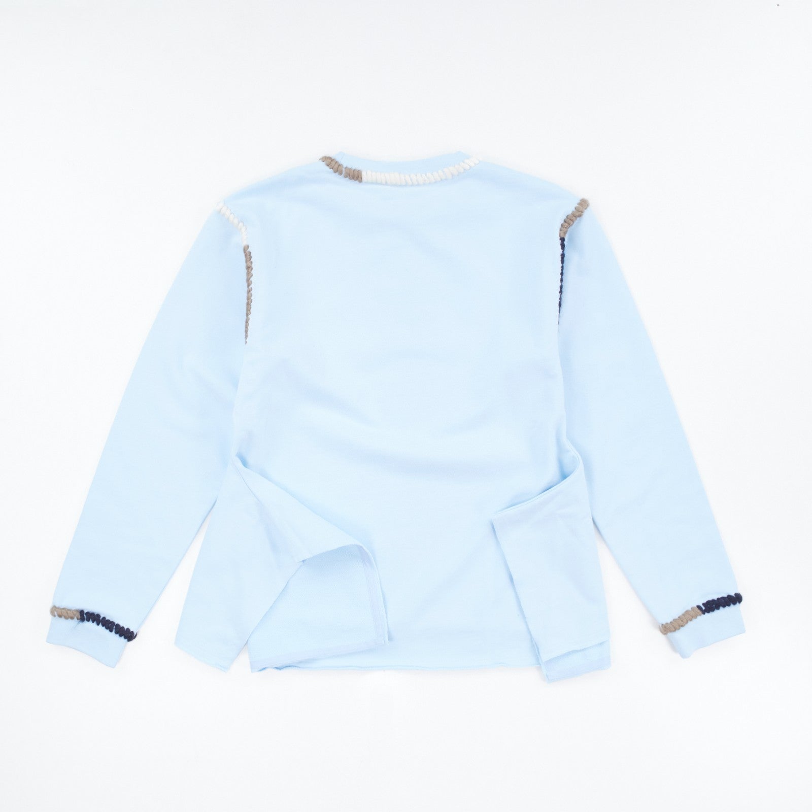 JW ANDERSON Asymmetric Contrast Stitch Crew Sweat Cotton Womens Blue M RRP245 — View 6