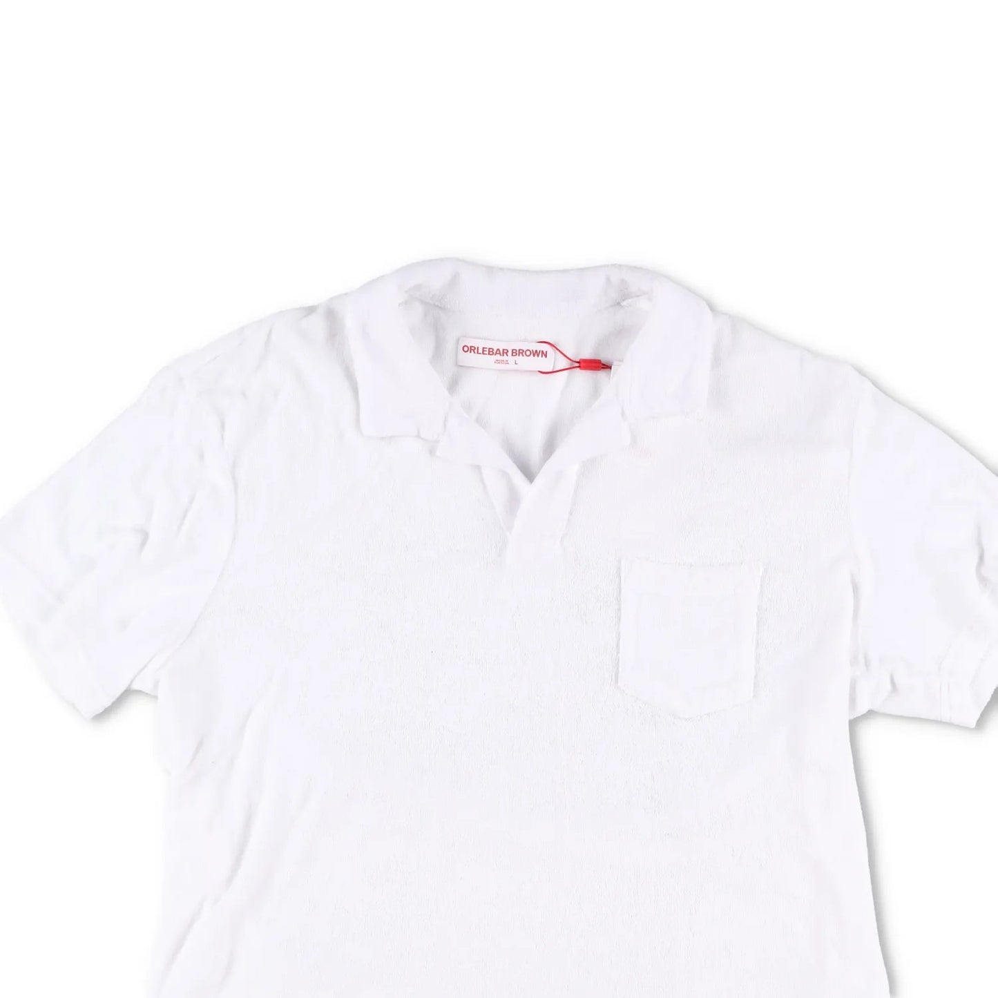 ORLEBAR BROWN Mens Terry Polo Shirt White Short Sleeve Collared Size L RRP 145 — View 2