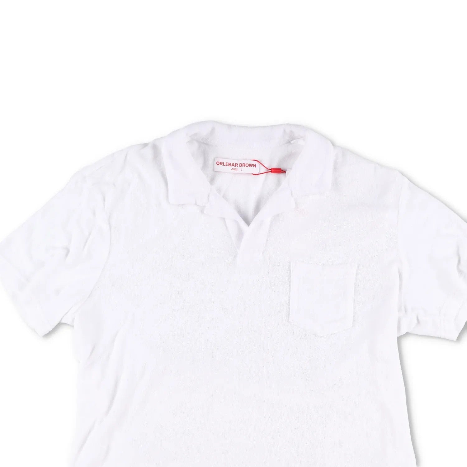 ORLEBAR BROWN Mens Terry Polo Shirt White Short Sleeve Collared Size L RRP 145 — View 2